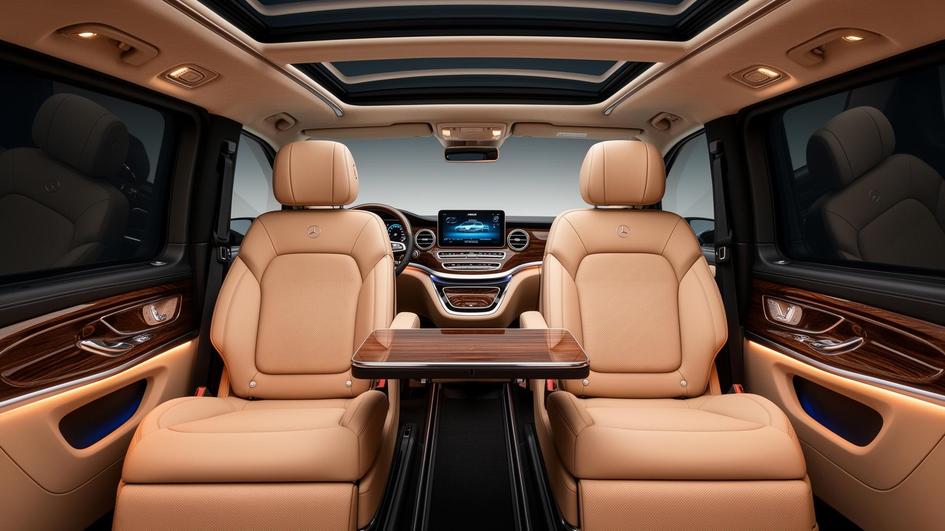 Intérieur cuir noir Mercedes Classe V 300